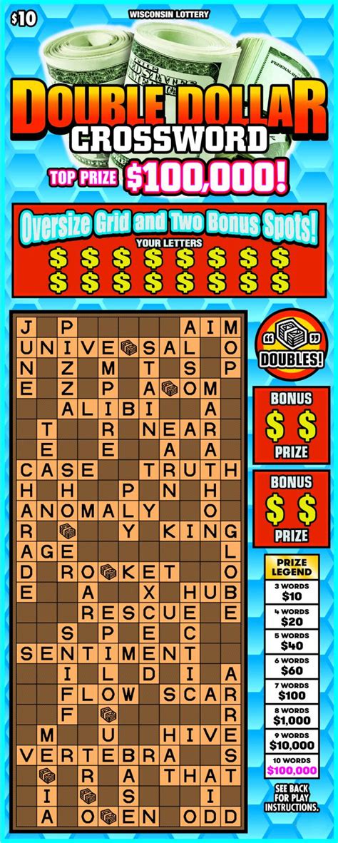 Double Dollar Crossword 2154 Wisconsin Lottery