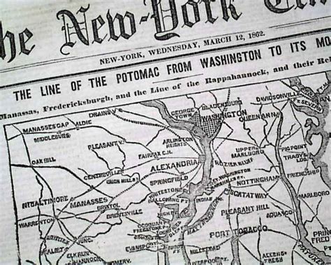 Large Civil War Map Of Northern Virginia