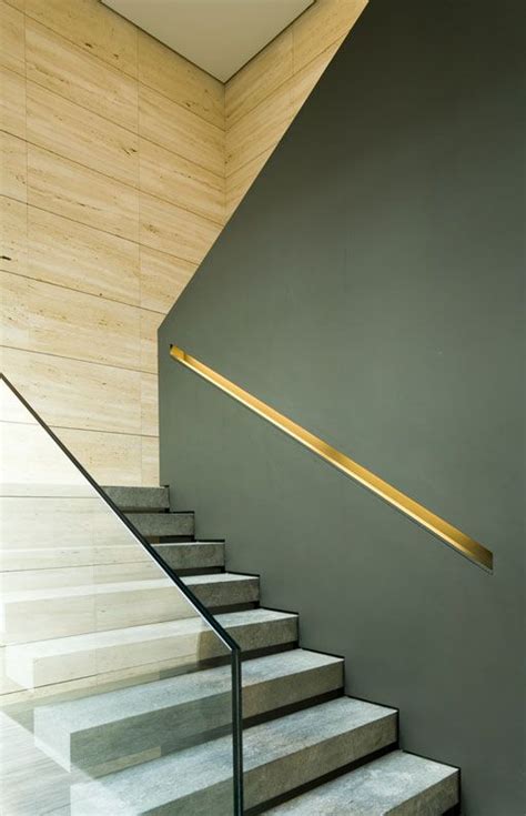 Design by kathleen perkins the stark white walls and interior furniture. Contemporary staircase using both glass handrail and half ...