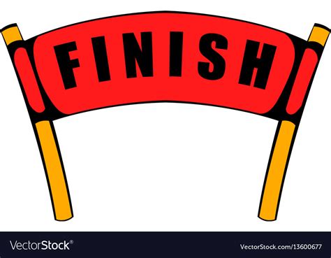 Red Ribbon In Finishing Line Icon Icon Cartoon Vector Image