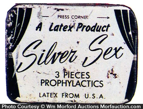 antique advertising silver sex condom tin antique advertising