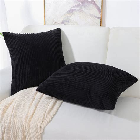 Piccocasa 2pcs Soft Corduroy Cushion Covers Decorative Throw Pillow