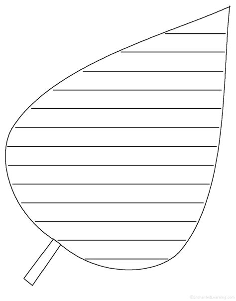 Leaf Template With Lines For Writing