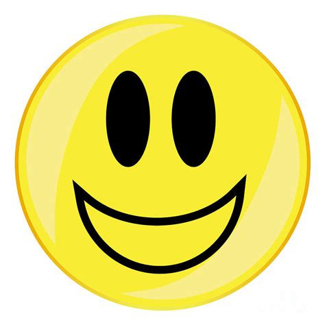 Verry Happy Smiley Face Button Isolated Digital Art By Bigalbaloo Stock
