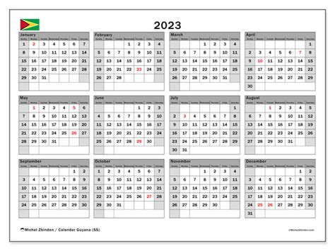 2023 Printable Calendar “34ss” Michel Zbinden Gy