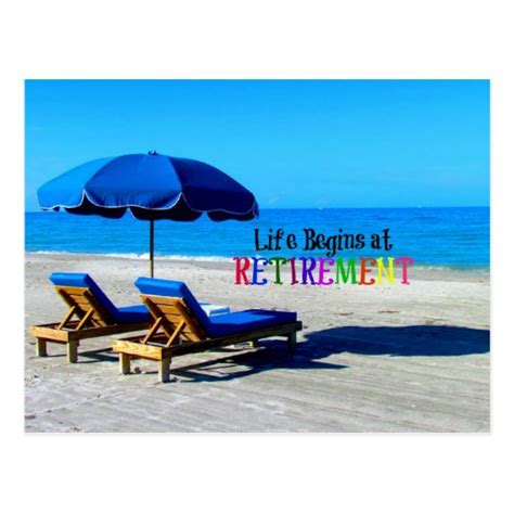Life Begins At Retirement Relaxing At The Beach Postcard Zazzle