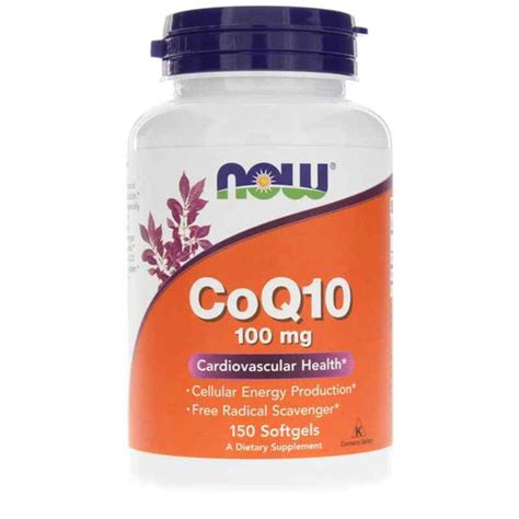 Coq10 100 Mg Softgels Now Foods