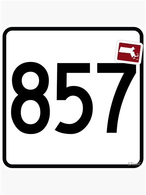 Massachusetts State Route 857 Area Code 857 Sticker For Sale By