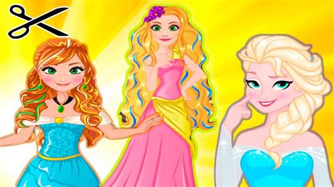 Princess Frozen Elsa Anna And Tangled Rapunzel Hair Lovely