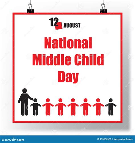 National Middle Child Day Stock Vector Illustration Of Banner 253586323