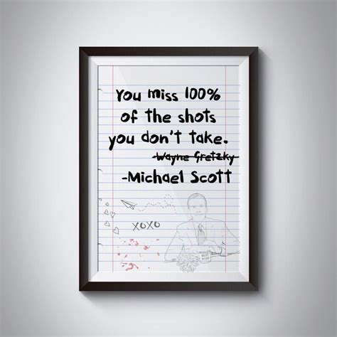 Michael Scott Wayne Gretzky Quote Poster The Office Print Etsy
