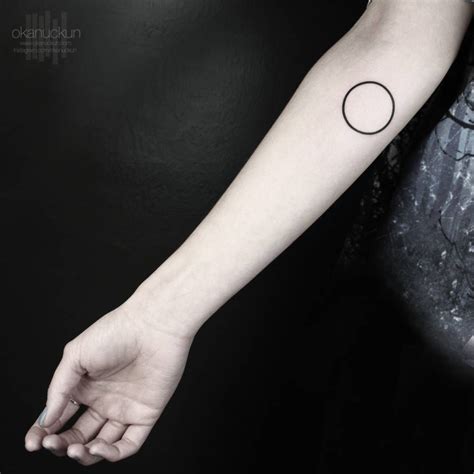 Minimalist Circle Tattoo On The Right Inner Forearm Circle Tattoos