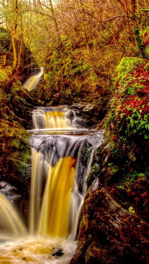 1080x1920 Autumn Season Waterfall Nature For Iphone 6 7 8