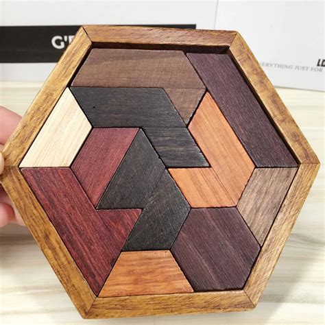 1 Set Wooden Jigsaw Puzzles Toys Board Wood Geometric Shape Puzzle