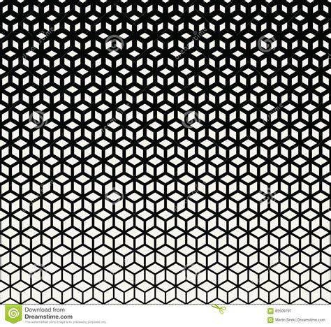 Abstract Sacred Geometry Black And White Grid Halftone Cubes Pattern