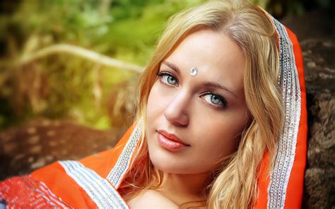 Face Indian Girl Blonde Portrait Wallpapers Hd Desktop And