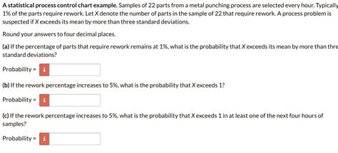 SOLVED A Statistical Process Control Chart Example Samples Of Parts From A Metal Punching