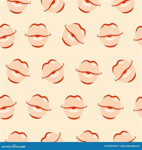 Seamless Pattern With Kisses Stock Vector Illustration Of Seamless