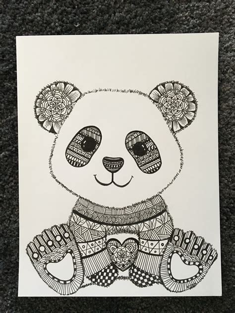 Zentangle Cute Panda Panda Artwork Panda Coloring Pages