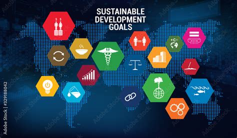 Vecteur Stock Sdg Sustainable Development Goals Vector Banner Long