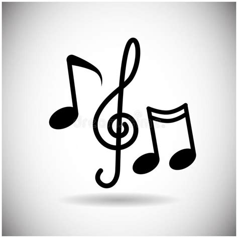 Music Notes Treble Clef Set Web Icon Stock Vector Illustration Of