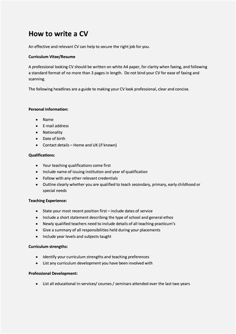 How to write a cv. How To Write A Cv For A 16 Year Old With No Experience Uk Resume Template Cover Letter | Writing ...