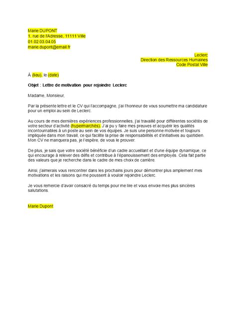 Modele Lettre Motivation Emploi Saisonnier Banque Doc Etudiant234