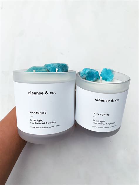 Amazonite Crystal Candle Balanced And Guided │ Cleanse And Co Cleanse