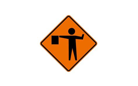 Flagger Ahead With Flag Symbol Roll Up Sign Traffic Safety Supply Company