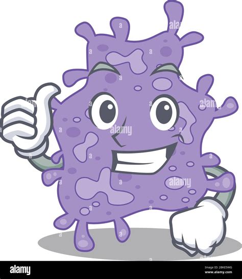 Staphylococcus Aureus Cartoon Character Design Making Ok Gesture Stock