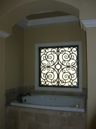 Faux Iron Bathroom Window Insert The Decorative Iron Inser Flickr
