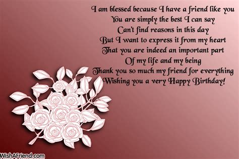I am blessed because I have, Best Friend Birthday Wish