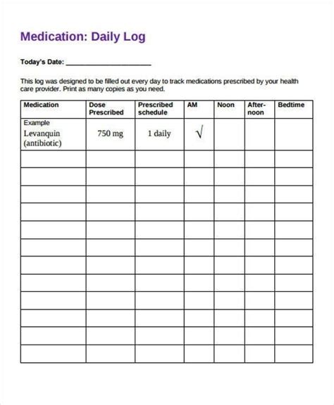 Pin On Medication Log Sheet Medication Chart Medication Log