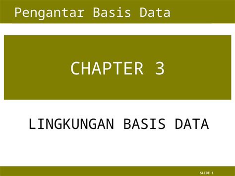 Ppt Chapter Arsitektur Basis Data Dokumen Tips