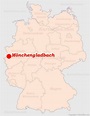 Mönchengladbach auf der Deutschlandkarte