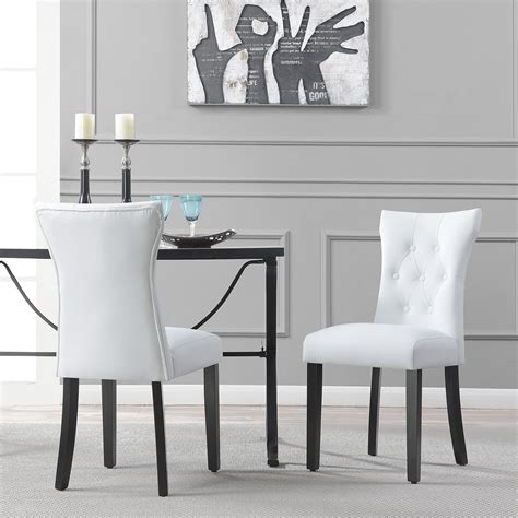 White Upholstered Dining Chair Chair Pads And Cushions