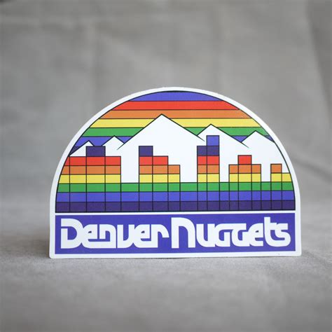 The denver nuggets are an american professional basketball team based in denver. Denver Nuggets Vintage Rainbow City Logo Sticker | City ...