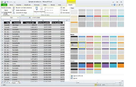 Usar Tablas De Excel Para Administrar Información Excel