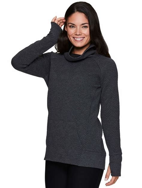 Buy Rbx Active Womens Ultra Soft Quilted Cowl Neck Pullover Sweatshirt