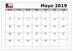 Calendario Mayo 2019 para imprimir en Chile