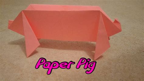 How To Make A Paper Pig Origami For Children Youtube