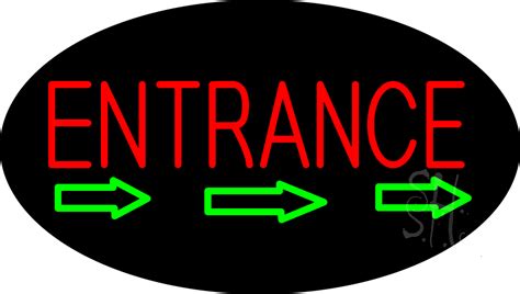 Entrance Animated With Arrow Neon Sign Neon Signs Glass Sign Neon