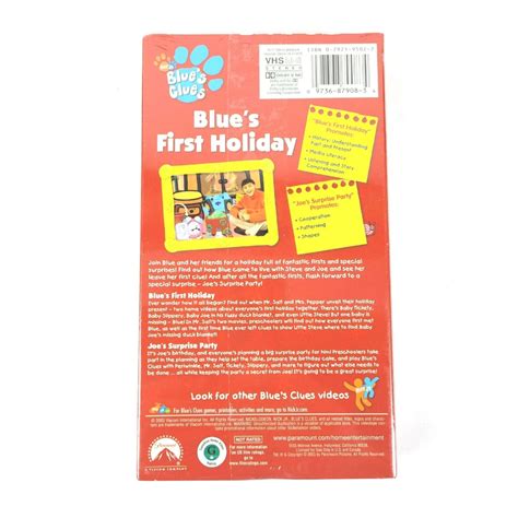 Blues Clues Blues First Holiday Vhs 2003 Sealed Cartoon Christmas