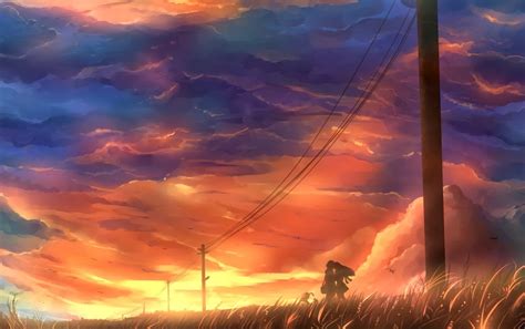 Sunset Kiss Anime Romantic Wallpaper By Kazeno Mangaka Artist From