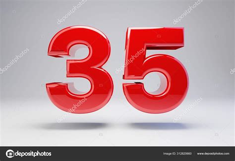 Number 35 Isolated On White Background Stock Photo By ©whitebarbie