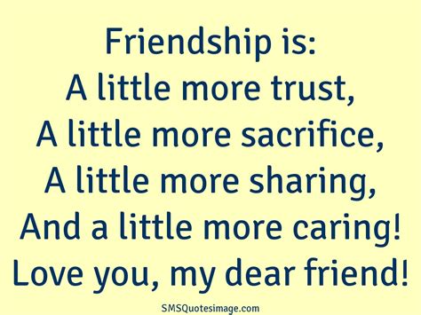 Love You My Dear Friend Friendship Sms Quotes Image