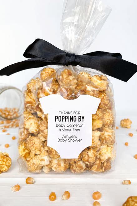 Thanks For Popping By Popcorn Favor Labels Popcorn Baby Shower Favors