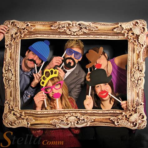 Box 51 Photo Booth Large Picture Frame And 24 Props Funny Faces Party Fun