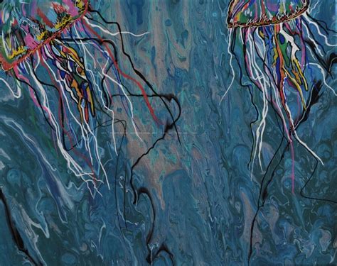 Jelly Fish Abstract Painting Lynn Prudhomme Mills
