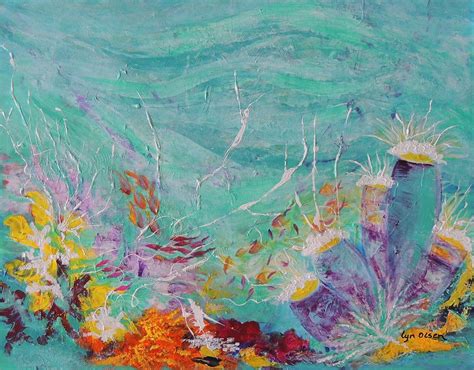 Art prints are available from $125 usd. Great Barrier Reef Life Painting by Lyn Olsen